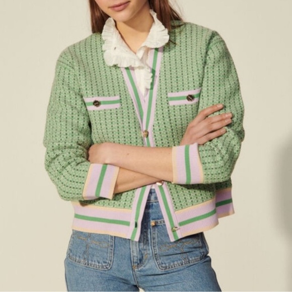 Sandro Jackets & Blazers - Sandro Brandy Tweed Cardigan